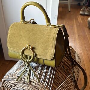 See by Chloe Olive Green Suede and Leather Women’s Bag